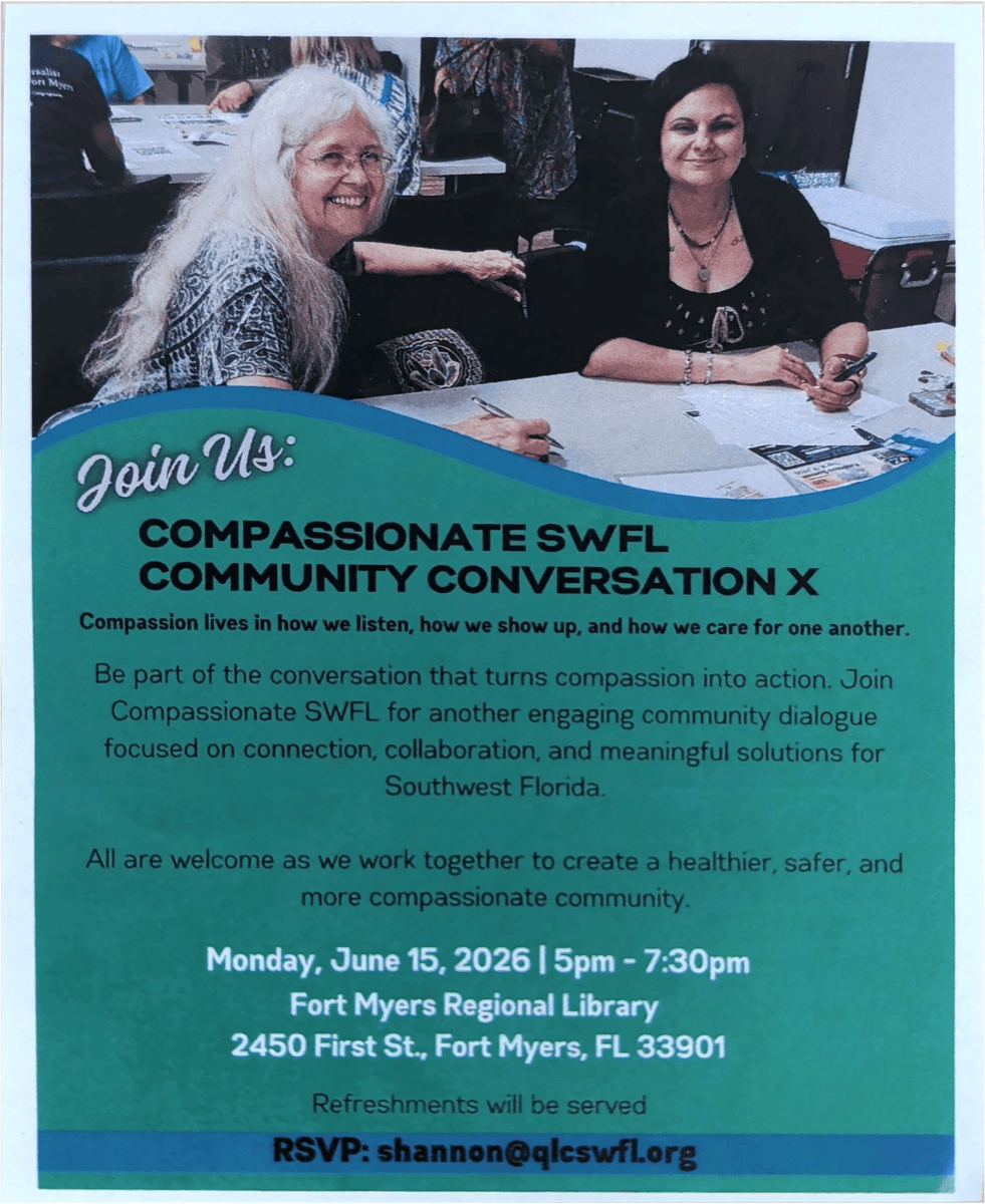 Compassionate SWFL Community Conversation X event flyer